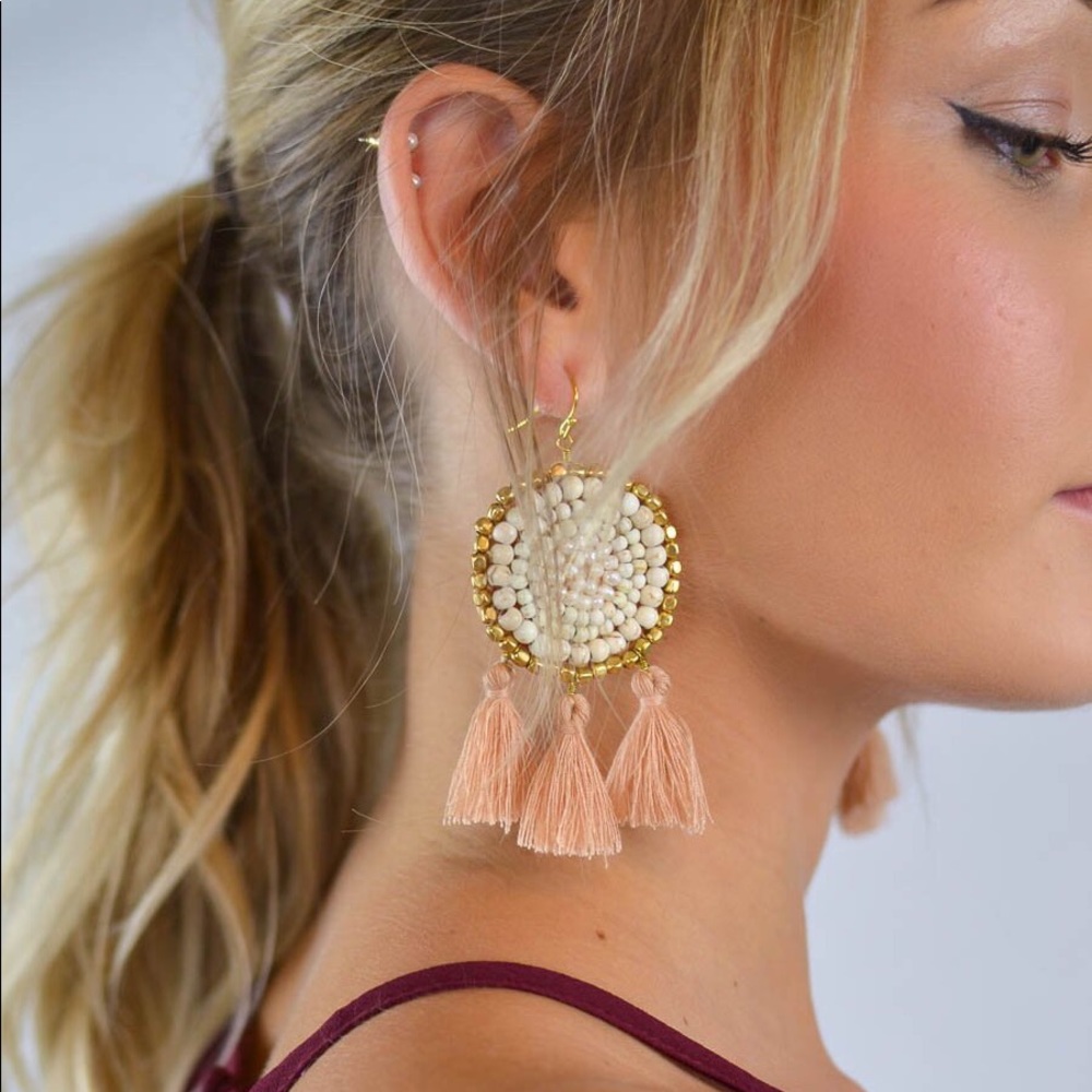 Crocheted Beaded Earrings